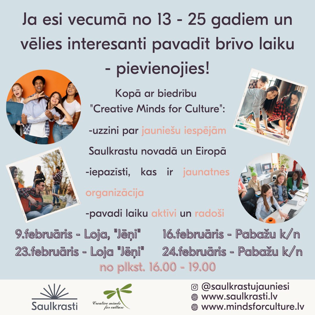 Biedrības “Creative Minds for Culture” tikšanās ar Sējas pagasta jauniešiem